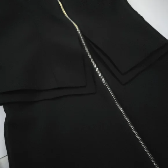 New Ted Baker Structured Zip Peplum  Black Dress Sz 8 - Picture 4 of 13